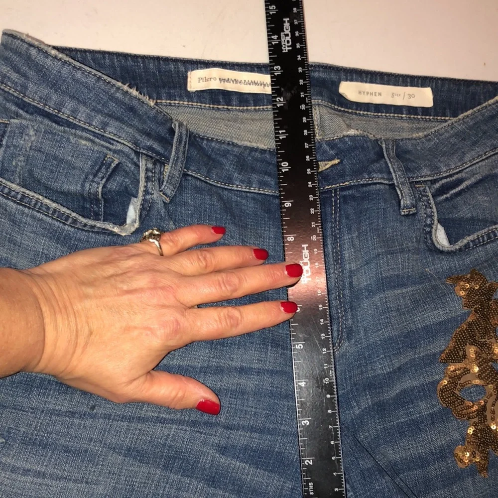Pilcro and the Letterpress Blue Jeans with Gold Accents - Picture 11 of 15